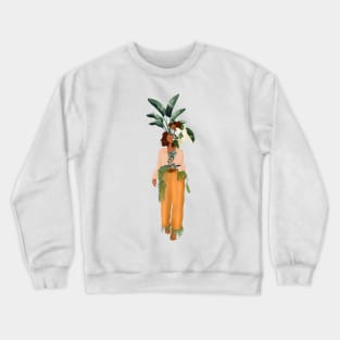 Modern plant lady illustration 6 Crewneck Sweatshirt